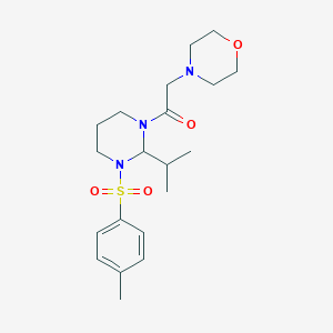 1-[2-isopropyl-3-[(4-methylphenyl)sulfonyl]tetrahydro-1(2H)-pyrimidinyl]-2-morpholino-1-ethanone