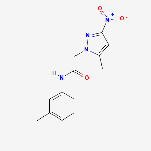 N-(3,4-dimethylphenyl)-2-(5-methyl-3-nitro-1H-pyrazol-1-yl)acetamide