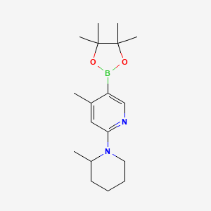 4-Methyl-2-(2-methylpiperidin-1-yl)-5-(4,4,5,5-tetramethyl-[1,3,2]dioxaborolan-2-yl)pyridine