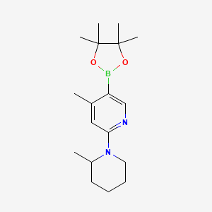 molecular formula C18H29BN2O2 B1148969 4-Methyl-2-(2-methylpiperidin-1-yl)-5-(4,4,5,5-tetramethyl-[1,3,2]dioxaborolan-2-yl)pyridine CAS No. 1351206-46-6