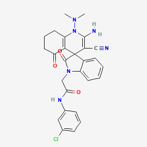 2-[2'-Amino-3'-cyano-1'-(dimethylamino)-2,5'-dioxo-1,2,5',6',7',8'-hexahydro-1'H-spiro[indole-3,4'-quinolin]-1-YL]-N-(3-chlorophenyl)acetamide