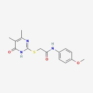 molecular formula C15H17N3O3S B11489723 2-[(4-hydroxy-5,6-dimethylpyrimidin-2-yl)sulfanyl]-N-(4-methoxyphenyl)acetamide 