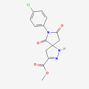 molecular formula C14H12ClN3O4 B11489730 Methyl 7-(4-chlorophenyl)-6,8-dioxo-1,2,7-triazaspiro[4.4]non-2-ene-3-carboxylate 