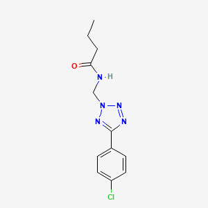 molecular formula C12H14ClN5O B11489803 N-{[5-(4-chlorophenyl)-2H-tetrazol-2-yl]methyl}butanamide 