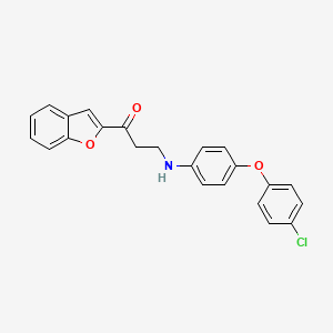 molecular formula C23H18ClNO3 B11489818 1-(1-Benzofuran-2-yl)-3-{[4-(4-chlorophenoxy)phenyl]amino}propan-1-one 