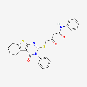 3-oxo-4-[(4-oxo-3-phenyl-3,4,5,6,7,8-hexahydro[1]benzothieno[2,3-d]pyrimidin-2-yl)sulfanyl]-N-phenylbutanamide