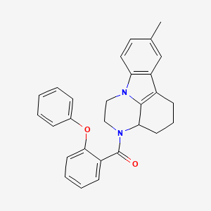 molecular formula C28H26N2O2 B11489827 (8-methyl-1,2,3a,4,5,6-hexahydro-3H-pyrazino[3,2,1-jk]carbazol-3-yl)(2-phenoxyphenyl)methanone 