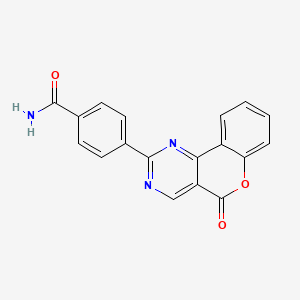 molecular formula C18H11N3O3 B11489873 Benzamide, 4-(5-oxo-5H-[1]benzopyrano[4,3-d]pyrimidin-2-yl)- 