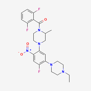 (2,6-Difluorophenyl){4-[5-(4-ethylpiperazin-1-yl)-4-fluoro-2-nitrophenyl]-2-methylpiperazin-1-yl}methanone