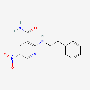 5-Nitro-2-[(2-phenylethyl)amino]pyridine-3-carboxamide