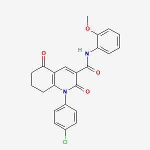 molecular formula C23H19ClN2O4 B11489951 1-(4-chlorophenyl)-N-(2-methoxyphenyl)-2,5-dioxo-1,2,5,6,7,8-hexahydroquinoline-3-carboxamide 