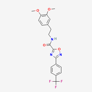 molecular formula C20H18F3N3O4 B11489965 N-[2-(3,4-dimethoxyphenyl)ethyl]-3-[4-(trifluoromethyl)phenyl]-1,2,4-oxadiazole-5-carboxamide 