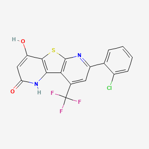 11-(2-chlorophenyl)-6-hydroxy-13-(trifluoromethyl)-8-thia-3,10-diazatricyclo[7.4.0.02,7]trideca-1(9),2(7),5,10,12-pentaen-4-one