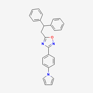 molecular formula C26H21N3O B11489976 5-(2,2-diphenylethyl)-3-[4-(1H-pyrrol-1-yl)phenyl]-1,2,4-oxadiazole 