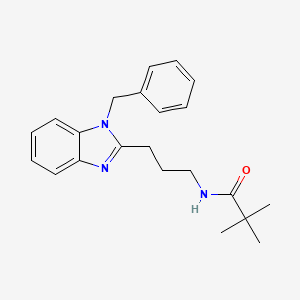 molecular formula C22H27N3O B11489980 N-[3-(1-benzyl-1H-benzimidazol-2-yl)propyl]-2,2-dimethylpropanamide 