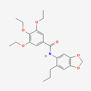 molecular formula C23H29NO6 B11489992 3,4,5-triethoxy-N-(6-propyl-1,3-benzodioxol-5-yl)benzamide 