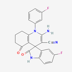 2'-amino-5-fluoro-1'-(3-fluorophenyl)-2,5'-dioxo-1,2,5',6',7',8'-hexahydro-1'H-spiro[indole-3,4'-quinoline]-3'-carbonitrile