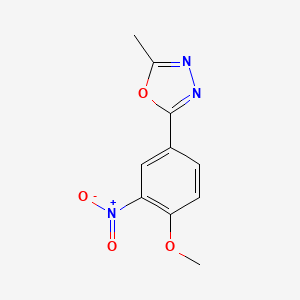 molecular formula C10H9N3O4 B11490006 2-(4-Methoxy-3-nitrophenyl)-5-methyl-1,3,4-oxadiazole 