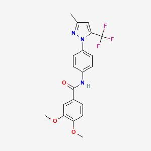 3,4-dimethoxy-N-{4-[3-methyl-5-(trifluoromethyl)-1H-pyrazol-1-yl]phenyl}benzamide