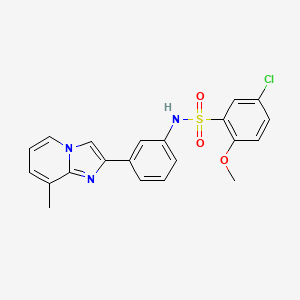 5-chloro-2-methoxy-N-[3-(8-methylimidazo[1,2-a]pyridin-2-yl)phenyl]benzenesulfonamide