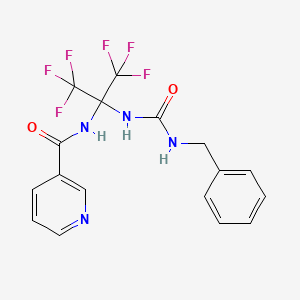 N-{2-[(benzylcarbamoyl)amino]-1,1,1,3,3,3-hexafluoropropan-2-yl}pyridine-3-carboxamide