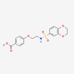 4-{2-[(2,3-Dihydro-1,4-benzodioxin-6-ylsulfonyl)amino]ethoxy}benzoic acid