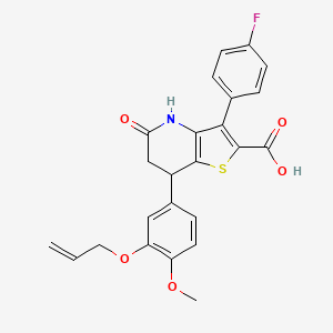 3-(4-Fluorophenyl)-7-[4-methoxy-3-(prop-2-en-1-yloxy)phenyl]-5-oxo-4,5,6,7-tetrahydrothieno[3,2-b]pyridine-2-carboxylic acid