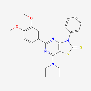 7-(diethylamino)-5-(3,4-dimethoxyphenyl)-3-phenyl[1,3]thiazolo[4,5-d]pyrimidine-2(3H)-thione