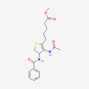 molecular formula C19H24N2O4S B11490114 Methyl 5-{3-(acetylamino)-4-[(phenylcarbonyl)amino]-4,5-dihydrothiophen-2-yl}pentanoate 