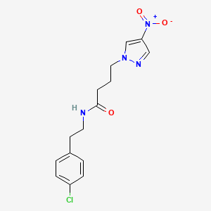 molecular formula C15H17ClN4O3 B11490121 N-[2-(4-chlorophenyl)ethyl]-4-(4-nitro-1H-pyrazol-1-yl)butanamide 