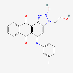 molecular formula C23H18N4O4 B11490124 3-(2-hydroxyethyl)-5-[(3-methylphenyl)amino]-3H-anthra[1,2-d][1,2,3]triazole-6,11-dione 2-oxide 