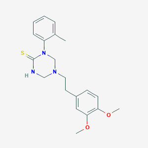 5-[2-(3,4-Dimethoxyphenyl)ethyl]-1-(2-methylphenyl)-1,3,5-triazinane-2-thione