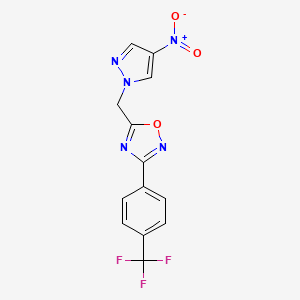 5-[(4-nitro-1H-pyrazol-1-yl)methyl]-3-[4-(trifluoromethyl)phenyl]-1,2,4-oxadiazole