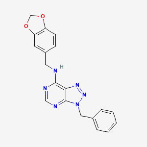 molecular formula C19H16N6O2 B11490194 N-(1,3-benzodioxol-5-ylmethyl)-3-benzyl-3H-[1,2,3]triazolo[4,5-d]pyrimidin-7-amine 