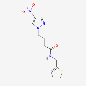 molecular formula C12H14N4O3S B11490239 4-(4-nitro-1H-pyrazol-1-yl)-N-(thiophen-2-ylmethyl)butanamide 