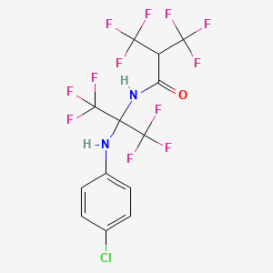 molecular formula C13H7ClF12N2O B11490271 N-{2-[(4-chlorophenyl)amino]-1,1,1,3,3,3-hexafluoropropan-2-yl}-3,3,3-trifluoro-2-(trifluoromethyl)propanamide 