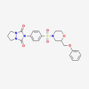 molecular formula C22H24N4O6S B11490286 2-(4-{[2-(phenoxymethyl)morpholin-4-yl]sulfonyl}phenyl)dihydro-1H,5H-pyrazolo[1,2-a][1,2,4]triazole-1,3(2H)-dione 