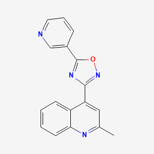 molecular formula C17H12N4O B11490290 2-Methyl-4-[5-(pyridin-3-yl)-1,2,4-oxadiazol-3-yl]quinoline 