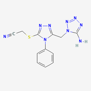 ({5-[(5-amino-1H-tetrazol-1-yl)methyl]-4-phenyl-4H-1,2,4-triazol-3-yl}sulfanyl)acetonitrile