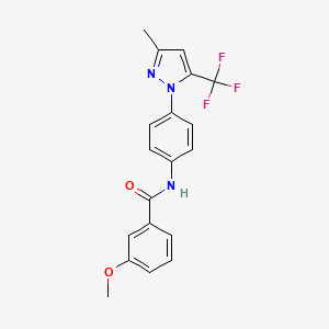 3-methoxy-N-{4-[3-methyl-5-(trifluoromethyl)-1H-pyrazol-1-yl]phenyl}benzamide