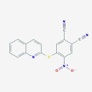 molecular formula C17H8N4O2S B11490362 4-Nitro-5-(quinolin-2-ylsulfanyl)benzene-1,2-dicarbonitrile 