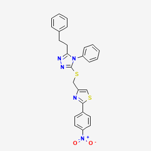 3-({[2-(4-nitrophenyl)-1,3-thiazol-4-yl]methyl}sulfanyl)-4-phenyl-5-(2-phenylethyl)-4H-1,2,4-triazole