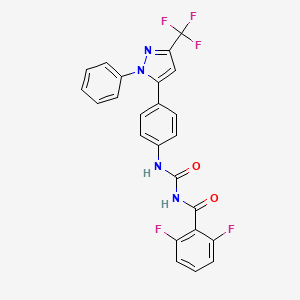 2,6-difluoro-N-({4-[1-phenyl-3-(trifluoromethyl)-1H-pyrazol-5-yl]phenyl}carbamoyl)benzamide