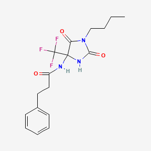 molecular formula C17H20F3N3O3 B11490406 N-[1-butyl-2,5-dioxo-4-(trifluoromethyl)imidazolidin-4-yl]-3-phenylpropanamide 