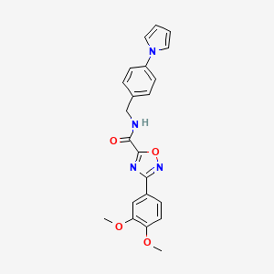 3-(3,4-dimethoxyphenyl)-N-[4-(1H-pyrrol-1-yl)benzyl]-1,2,4-oxadiazole-5-carboxamide