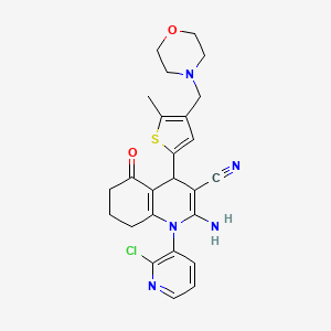 2-Amino-1-(2-chloropyridin-3-yl)-4-[5-methyl-4-(morpholin-4-ylmethyl)thiophen-2-yl]-5-oxo-1,4,5,6,7,8-hexahydroquinoline-3-carbonitrile