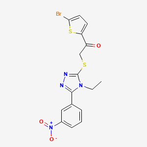 1-(5-bromothiophen-2-yl)-2-{[4-ethyl-5-(3-nitrophenyl)-4H-1,2,4-triazol-3-yl]sulfanyl}ethanone