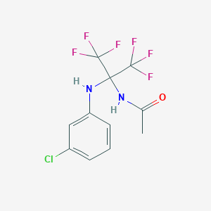 N-{2-[(3-chlorophenyl)amino]-1,1,1,3,3,3-hexafluoropropan-2-yl}acetamide