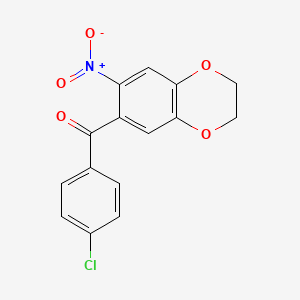 (4-Chlorophenyl)(7-nitro-2,3-dihydro-1,4-benzodioxin-6-yl)methanone