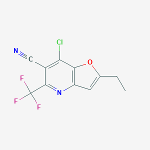 molecular formula C11H6ClF3N2O B1149047 7-Chloro-2-ethyl-5-(trifluoromethyl)furo[3,2-b]pyridine-6-carbonitrile CAS No. 1283720-77-3